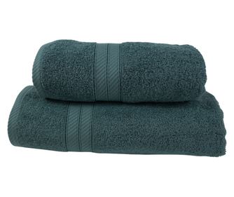 Set 2 prosoape absorbante si rezistente la decolorare, 100% Bumbac, densitate 500 gsm, 50x100cm + 70x140 cm, Moonstar, Green