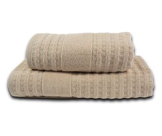 Комплект от 2 хавлии, 100% памук жакард, плътност 480 g/m², 50x100cm + 70x140 cm, Asterius, екрю