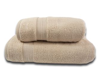 Комплект от 2 абсорбиращи хавлии, устойчиви на избледняване, 100% MicroCotton, 430 gsm, 50x100cm + 70x140 cm, Nicander, Екрю