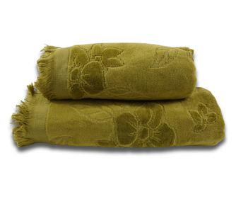 Комплект от 2 абсорбиращи, устойчиви на избледняване хавлиени кърпи от жакардов памук, 50x100 см + 70x140 см