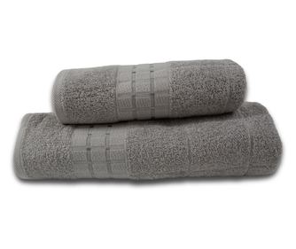 Комплект от 2 абсорбиращи хавлиени кърпи от жакардов памук, устойчиви на избледняване, 50x100 см + 70x140 см, Sil