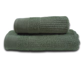 Set 2 prosoape absorbante si rezistente la decolorare, 100% Bumbac Jacquard, densitate 500 gsm, 50x100cm + 70x140 cm, Linos, Gre
