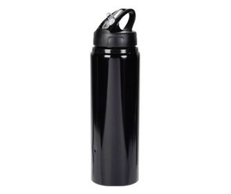 Μπουκάλι νερού Excellent Houseware, αλουμίνιο, 7x25 εκ., 750 ml, μαύρο