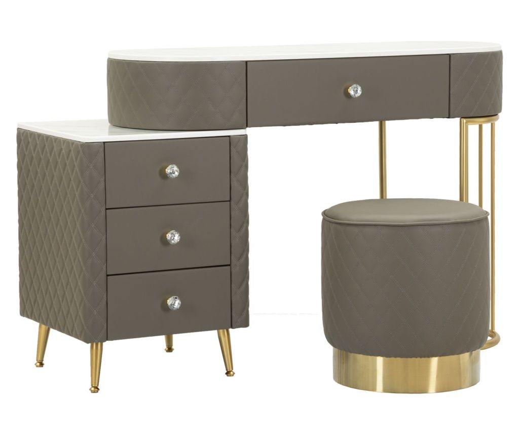 Τουαλέτα Sharon γκρι με σκαμπό εκ. 120x40x75 (μέγεθος σκαμπό ø36x39)