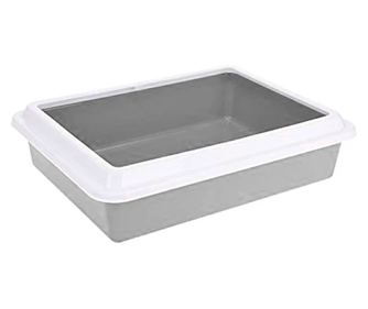 Litiera pentru pisici Excellent Houseware, polipropilena, 43x33x11 cm, gri