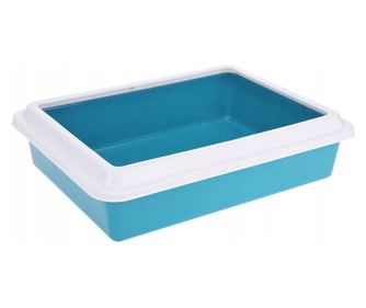 Litiera pentru pisici Excellent Houseware, polipropilena, 43x33x11 cm, albastru