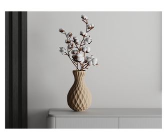 Vaza decorativa Sani, Milano 121 x 121 x 200 mm, Nisip Mat