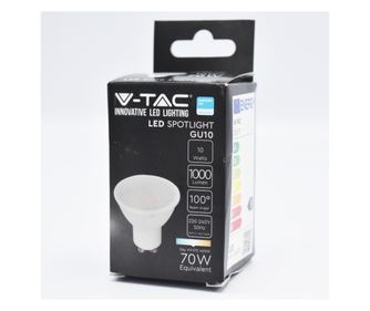 Bec led GU10 10W (70W) cip Samsung, 1000 lm, 100 grade, lumina neutra (4000K), V-TAC