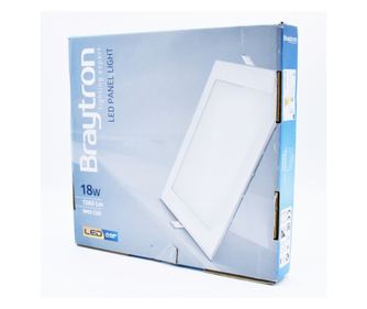 Spot LED 18W Incastrat, Patrat, Braytron, 1360lm, Lumina Calda (3000K), Alb