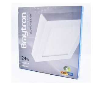 Spot LED 24W Aplicat, Patrat, Braytron, 1850lm, Lumina Calda (2700-3000K), Alb