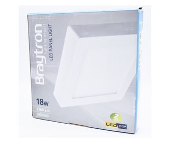 Spot LED 18W Aplicat, Patrat, Braytron, 1360lm, Lumina Neutra (4200K), Alb