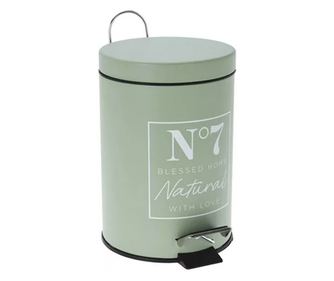 Kovový odpadkový koš Excellent Houseware, 17x24,5 cm, 3 l, světle zelený