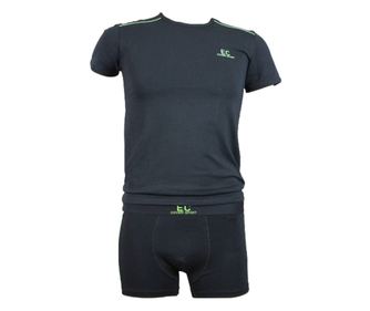 T-shirt και μπόξερ σετ Enrico Coveri EC1718,Μαύρο, Μέγεθος L Μαύρο L INTL