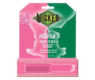 Glimmer Lip Balm, balsam de buze transparent cu sclipici roz, Wicked x Dr.PAWPAW, 3 g