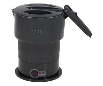 Туристическа ел.кана Adler AD 1377, 600W, 0.6 л, Сгъваем силиконов корпус, Защита от прегряване, Светлинен индикатор, Сив/черен