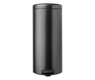 Кош за боклук с педал Brabantia NewIcon 1008850, 30 л, Плавно затваряне, Противоплъзгаща основа, Тъмносив