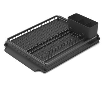 Сушилник за съдове Brabantia Sinkside 1000204, Тава за отцеждане с наклон, Поставка за прибори, Тъмносив