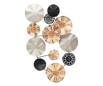 Panou metalic decorativ perete 3D, Deco Art, 84 x 10 x 63 cm, Multicolor