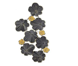 Panou metalic decorativ perete 3D, Deco Art Studio Casa, 120 x 61 cm, Bougainvillea, Negru