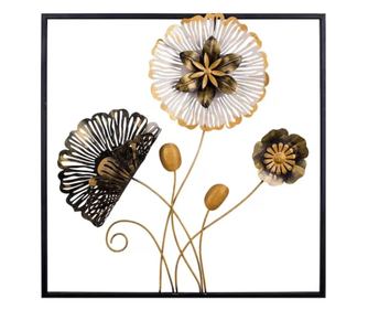 Panou metalic decorativ perete 3D, Deco Art, 55 x 5 x 55 cm, Multicolor