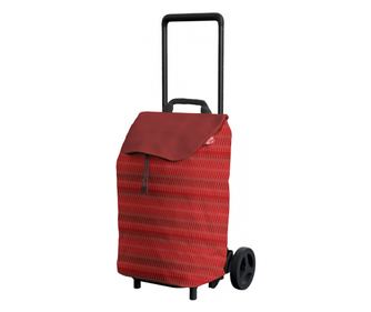 Carucior cumparaturi Easy visiniu cu dungi