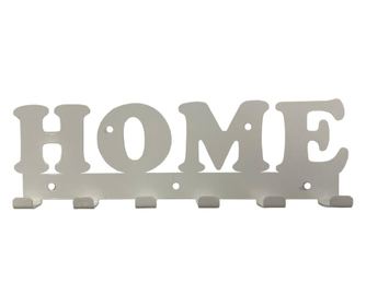 Fém fogas Home 6 akasztó Fehér