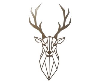 Stenska dekoracija Jelen, 55x30 cm, jeklo, zlata