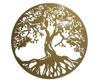 Dekoracija za steno, Drevo življenja model 2, 90x90 cm, Zlata