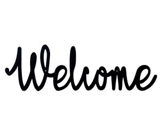 Dekoracija za steno iz kovine Welcome, 50 cm x 15 cm
