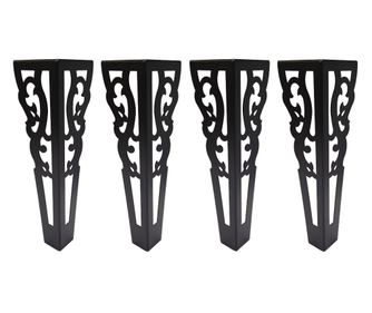 Set 4 kovinskih nog za klubsko mizo, višina 36 cm, model 1, črna