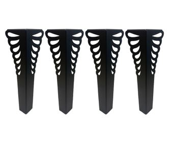 Set 4 noge za mizo, kovinske, elektrostatično barvane, Črna, Model 4, 36 CM