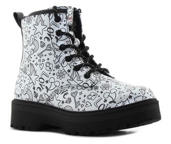 Cizme negre pentru copii Skechers Gravlen Hi - Doodle Down