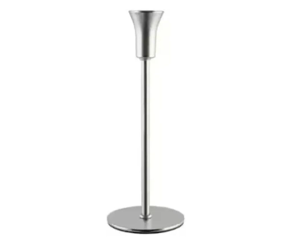 Deco Art Metal Candle Holder, Base Diameter 9 cm, Height 24 cm, Silver