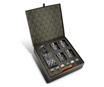 Set cadou Whisky cu Sticla, 4 Pahare si Cuburi de Granit