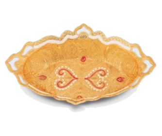 Platou decorativ pentru servire, Metalic, Deco Art, 20 x 13 cm, Auriu