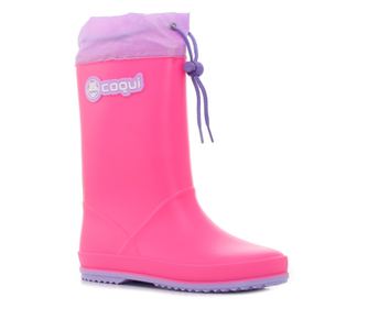 Cizme de cauciuc copii Coqui Rainy Collar roz