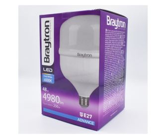 Bec led 50W, 4380 lm, T140 E27, Braytron, lumina rece