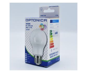 Bec led 9W (54W), E27, A60, 806 lm, lumina neutra (4500K), opal, Optonica