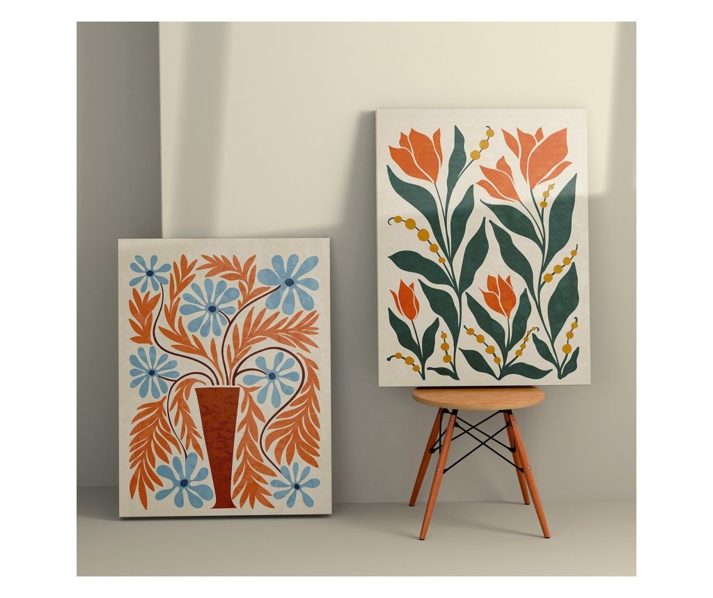 Pictură decorativă pe pânză (2 piese)