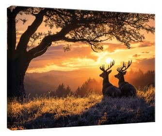 Platno Slika Jelen Narava 120x80 cm Sodobna Dekorativna Dnevna Kuhinja