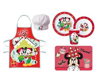 Disney Minnie kötény és étkészlet szett (karácsony)
