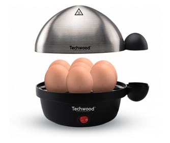 Fierbator electric de oua Techwood TO-007, inox, 350W, 7 oua, functie prajire si gatit la aburi