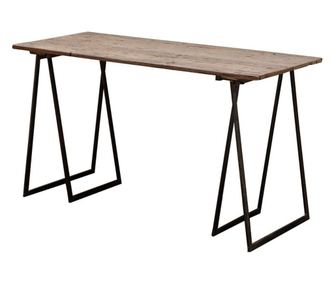 Masa de birou, din lemn reciclat, aspect vintage, Sutton