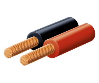 SAL KL 1 hangszóróvezeték, piros-fekete, 2 x 1 mm2, 0,1 mm elemi szál, 100 m/ tekercs