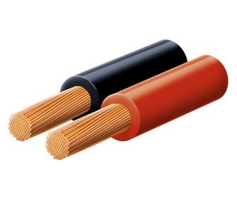 SAL KL 1,5 hangszóróvezeték, piros-fekete, 2 x 1,5 mm2, 0,1 mm elemi szál, 100 m/ tekercs