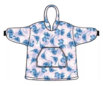 Lilo és Stitch, A csillagkutya belebújós plüss polár takaró, poncsó 7-14 év (Light Rose)