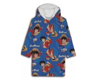 One Piece belebújós plüss polár takaró, poncsó 7-14 év (blue)