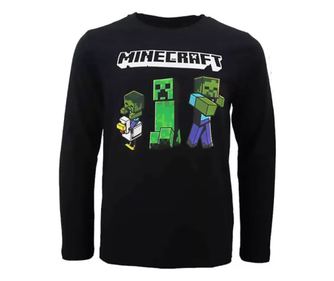 Minecraft gyerek hosszú ujjú póló felső creeper dark 12 év