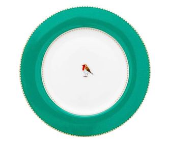 Porculanska tanjur, Breakfast, Pip Studio, Zelena, 21 cm, kolekcija Love Birds