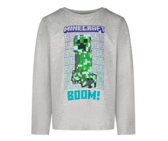Minecraft gyerek hosszú ujjú póló felső grey creeper 10 év